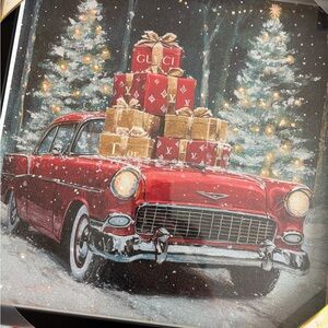 Gucci Red and Gold Holiday Car Canvas